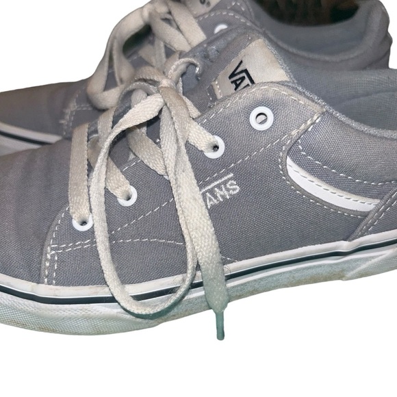 VANS Off the Walls Skater Shoes Boys Sz 4Y Gray White Canvas - Picture 5 of 8